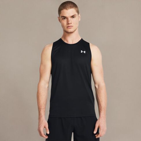Under Armour Men's UA Tech 2.0 Branded Running Tank (US, Alpha, Large, Regular, Regular, Sonar Blue) in Saudi Arabia