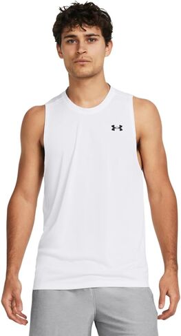 Under Armour Men's UA Tech 2.0 Branded Running Tank (US, Alpha, Large, Regular, Regular, Sonar Blue) in Saudi Arabia