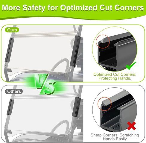 مقاطع Golf Cart Windshield Clips Sash Thunting Kit for Ezgo Txt DCS PDS 1994-2013 ، FIT 3/4 "Struts Tube Windshield Clips OEM EGWHC12 ، EGWHC10 618485 (لا تتناسب مع EZGO RXV) in Kuwait