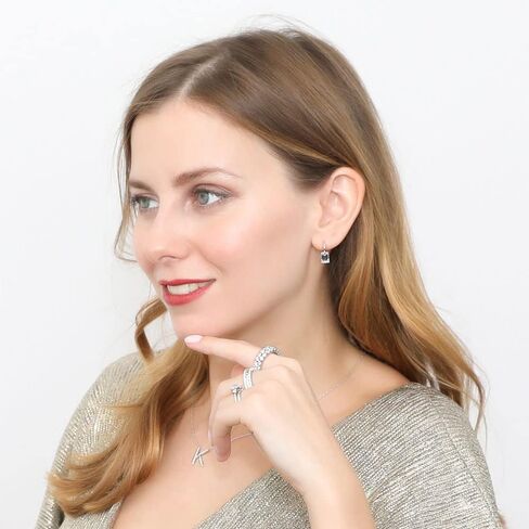 BERRICLE Sterling Silver Solitaire Cubic Zirconia CZ Leverback Drop Dangle Earrings for Women, Asscher/Bezel/Cushion/Emerald/Princess Cut, 1.2-4 Carat, Rose Gold/Yellow Gold/Rhodium Plated in Saudi Arabia