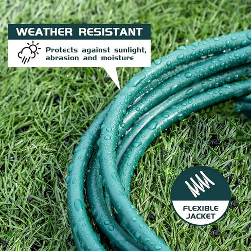 10FT Outdoor Extension Cord-16/3 SJTW Durable Black Extension Cord for Christmas Lights with 3 Prong Grounded Plug for Safety,Great for Outside Christmas Decorations in Kuwait