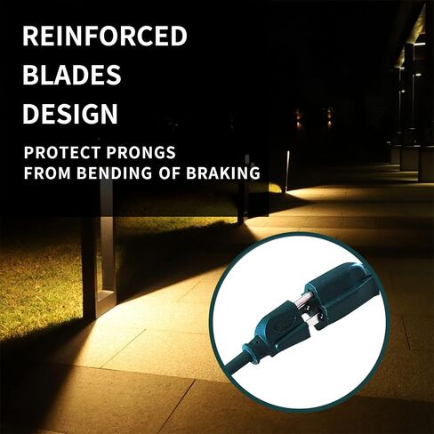 10FT Outdoor Extension Cord-16/3 SJTW Durable Black Extension Cord for Christmas Lights with 3 Prong Grounded Plug for Safety,Great for Outside Christmas Decorations in Kuwait