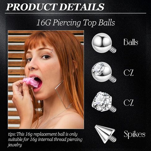 8Pcs 16G G23 Titanium Replacement Balls for Piercing Internally Threaded Body Jewelry Piercing Barbell Parts for Septum Lip Eyebrow Labret Cartilage Helix Conch Tragus Daith Piercing Jewelry 3mm in Kuwait