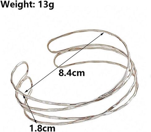 Dainty 14k Gold Cuff Bracelet for Women Thin Silver Geometry Bangle Fashion Open Adjustable Bracelet Minimalist Jewelry Accessories in Saudi Arabia