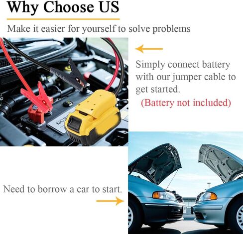 كابلات الطائر مع محول متوافق مع بطارية DeWalt 20V ، 3.3 قدم 8AWG بطارية محمولة Dewalt Jumper Starter Automotive Booster Cabil in Kuwait