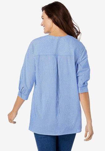 Woman Within Plus Size Embroidered Pintuck Tunic in Saudi Arabia