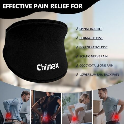 Ice Pack for Lower Back Pain Relief, Reusable Abdominal Gel Ice Pack Wrap Hot Cold Therapy Belt for Relieve Back Injuries, Lumbar, Sciatic Nerve, Herniated Disc, Coccyx Pain Brace (Black) in Saudi Arabia