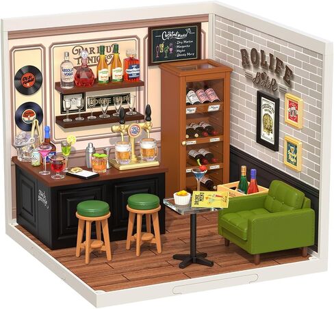 Rolife DIY Miniature Plastic House Building Set Toys Playset with LED Suitable for Mini Figures Construction Toys Diorama Kit Gifts for Teens Adults (Yum Yum Burgers) in Kuwait