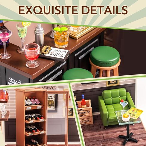 Rolife DIY Miniature Plastic House Building Set Toys Playset with LED Suitable for Mini Figures Construction Toys Diorama Kit Gifts for Teens Adults (Yum Yum Burgers) in Kuwait