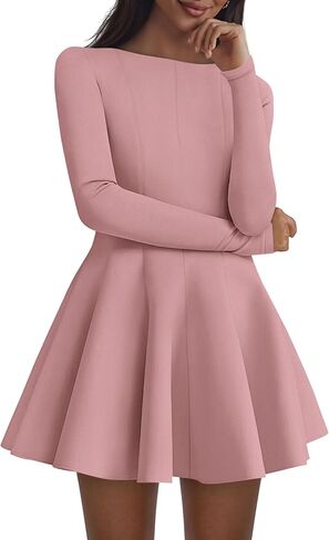 PRETTYGARDEN Cocktail Dresses for Women Elegant Classy 2025 Fall A Line Long Sleeve Homecoming Graduation Party Mini Dress in Saudi Arabia