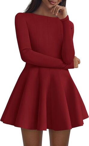 PRETTYGARDEN Cocktail Dresses for Women Elegant Classy 2025 Fall A Line Long Sleeve Homecoming Graduation Party Mini Dress in Saudi Arabia
