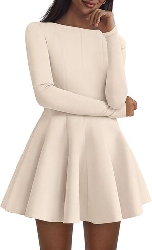 PRETTYGARDEN Cocktail Dresses for Women Elegant Classy 2025 Fall A Line Long Sleeve Homecoming Graduation Party Mini Dress in Saudi Arabia