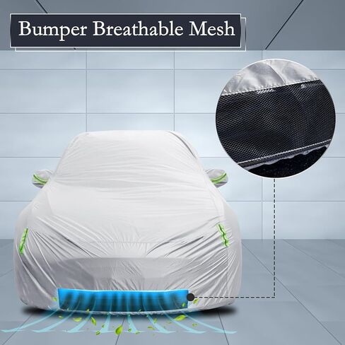 نوبة مخصصة لطراز 3 غطاء سيارة 2017-2023 مقاوم للماء جميع حماية الطقس كاملة الغطاء الخارجي الحماية من الثلج مع ميناء الشحن سستة باب الشبكة الفضية in Kuwait