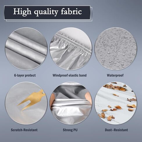 نوبة مخصصة لطراز 3 غطاء سيارة 2017-2023 مقاوم للماء جميع حماية الطقس كاملة الغطاء الخارجي الحماية من الثلج مع ميناء الشحن سستة باب الشبكة الفضية in Kuwait