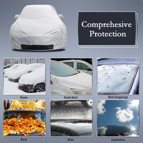 نوبة مخصصة لطراز 3 غطاء سيارة 2017-2023 مقاوم للماء جميع حماية الطقس كاملة الغطاء الخارجي الحماية من الثلج مع ميناء الشحن سستة باب الشبكة الفضية in Kuwait