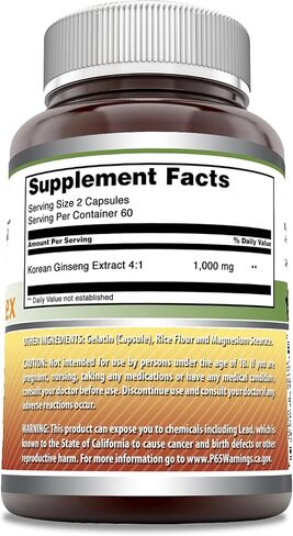 Amazing Formulas Ginseng Complex - 1000 Mg Per Serving, Capsules (Non-GMO,Gluten Free) Supports Healthy Immune System - Supports Energy Production - Boosts Mental Alertness. (240 Count) in Saudi Arabia