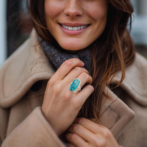 Ross-Simons Turquoise Roped-Edge Ring in Sterling Silver With 18kt Gold Over Sterling in Saudi Arabia
