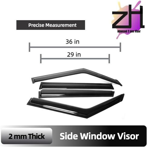 Fits for KIA Soul 2014 2015 2016 2017 2018 2019 Smoke Window Visor Set - Sun, Rain, and Vent Protection, 4-Pieces Tape-On Window Deflector Guard Kit in Saudi Arabia