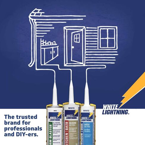 White Lightning 425-WL30060 3006 مادة لاصقة لجميع الأغراض، خرطوشة 10 أونصة، أبيض (عبوة من 12 قطعة) in Kuwait