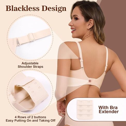 Womens Seamless Deep V Bra Wireless Push Up Everyday Bras Comfortable Soft Bralettes Full Coverage T-Shirt Bra No Underwire in Saudi Arabia
