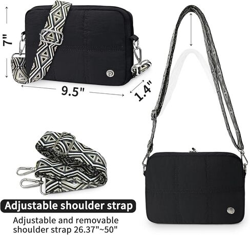 حقيبة منتفخة حقائب كروس مبطنة للنساء، حقيبة كتف منتفخة خفيفة الوزن، محفظة للهاتف الخلوي مع فتحات للبطاقات in Kuwait