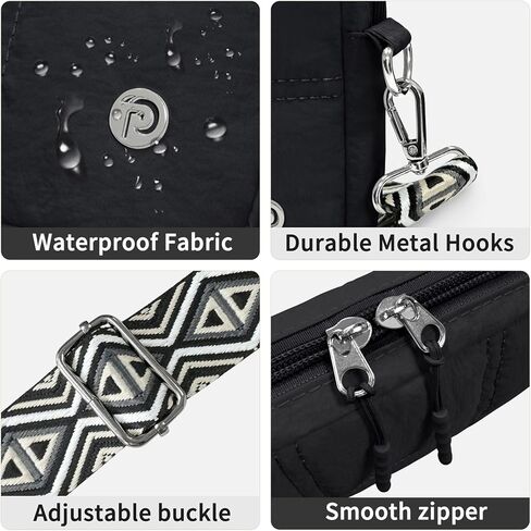 حقيبة منتفخة حقائب كروس مبطنة للنساء، حقيبة كتف منتفخة خفيفة الوزن، محفظة للهاتف الخلوي مع فتحات للبطاقات in Kuwait