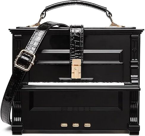 Piano Shaped Purse Handbag Women Crossbody Shoulder Bag Box Shaped Acrylic Evening Top Handle Clutch Bag Novelty Piano Purse in Saudi Arabia