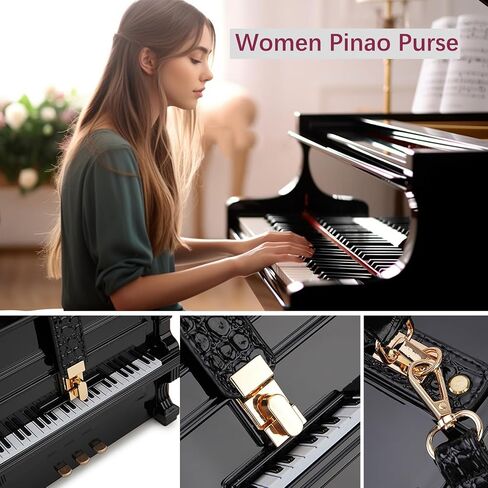 Piano Shaped Purse Handbag Women Crossbody Shoulder Bag Box Shaped Acrylic Evening Top Handle Clutch Bag Novelty Piano Purse in Saudi Arabia