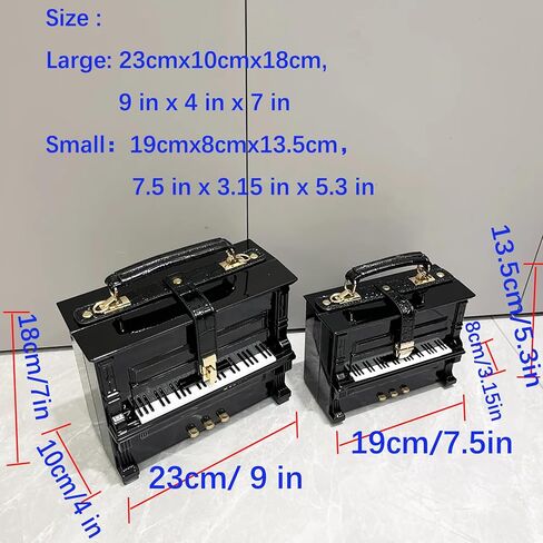 Piano Shaped Purse Handbag Women Crossbody Shoulder Bag Box Shaped Acrylic Evening Top Handle Clutch Bag Novelty Piano Purse in Saudi Arabia