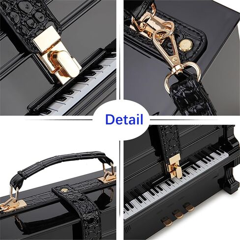 Piano Shaped Purse Handbag Women Crossbody Shoulder Bag Box Shaped Acrylic Evening Top Handle Clutch Bag Novelty Piano Purse in Saudi Arabia