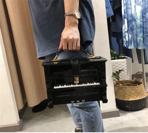 Piano Shaped Purse Handbag Women Crossbody Shoulder Bag Box Shaped Acrylic Evening Top Handle Clutch Bag Novelty Piano Purse in Saudi Arabia