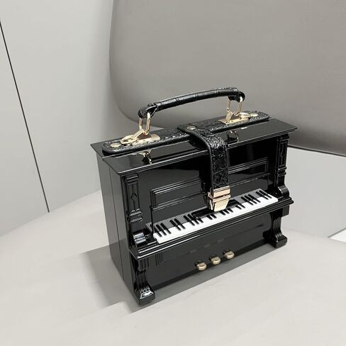 Piano Shaped Purse Handbag Women Crossbody Shoulder Bag Box Shaped Acrylic Evening Top Handle Clutch Bag Novelty Piano Purse in Saudi Arabia