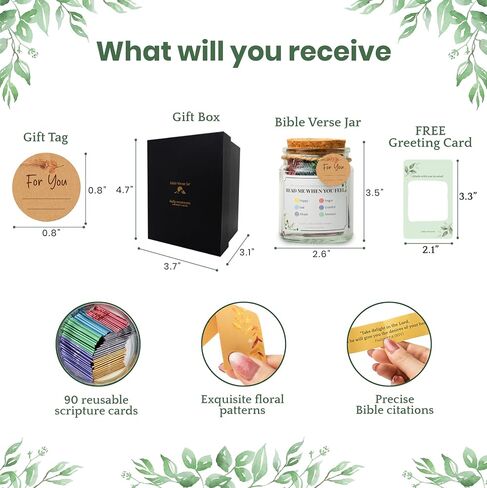 Bible Verse Jar, Read Me When Bible Verses Jar - Christian Gifts for Women Faith, Bible Jar Verses for Men & Moms, Bible Study Supplies, Comes With 90 Color Coded Bible Verses in a Jar in Saudi Arabia