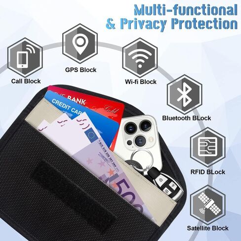 حقيبة فاراداي للهواتف المحمولة ومفتاح السيارة ، حقيبة مانع الإشارة 2 حزمة ، مضاد للتشويش ، حظر إشارة RFID ، مثبطات النار ، حقيبة فاراداي مقاومة للماء للخصوصية ، مانع القضية المضاد للاحتفال in Kuwait