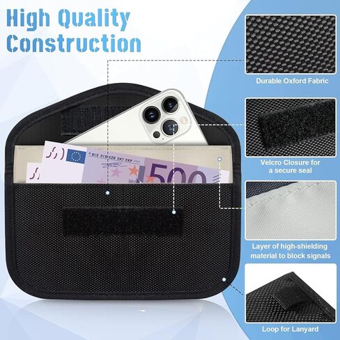 حقيبة فاراداي للهواتف المحمولة ومفتاح السيارة ، حقيبة مانع الإشارة 2 حزمة ، مضاد للتشويش ، حظر إشارة RFID ، مثبطات النار ، حقيبة فاراداي مقاومة للماء للخصوصية ، مانع القضية المضاد للاحتفال in Kuwait