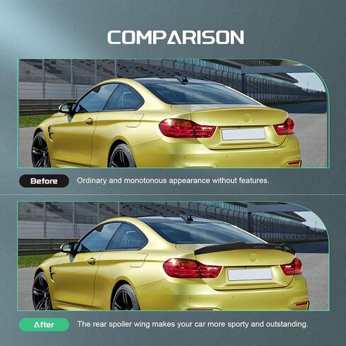 SCITOO Spoiler Wing PSM Style Fits for 2015-2019 for BMW F82 M4 Coupe Carbon Fiber Glossy Black Rear Trunk Spoiler Wing in Saudi Arabia