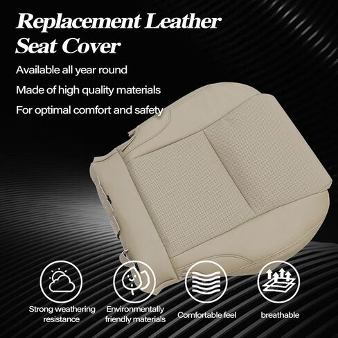 SecosAutoparts Tan Front Driver Side Bottom Perforated Microfiber Leather Replacement Seat Covers Compatible with Lexus IS250 IS350 2006 2007 2008 2009 2010 2011 2012 2013 in Saudi Arabia