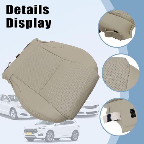SecosAutoparts Tan Front Driver Side Bottom Perforated Microfiber Leather Replacement Seat Covers Compatible with Lexus IS250 IS350 2006 2007 2008 2009 2010 2011 2012 2013 in Saudi Arabia