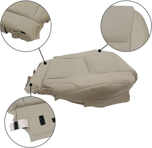 SecosAutoparts Tan Front Driver Side Bottom Perforated Microfiber Leather Replacement Seat Covers Compatible with Lexus IS250 IS350 2006 2007 2008 2009 2010 2011 2012 2013 in Saudi Arabia