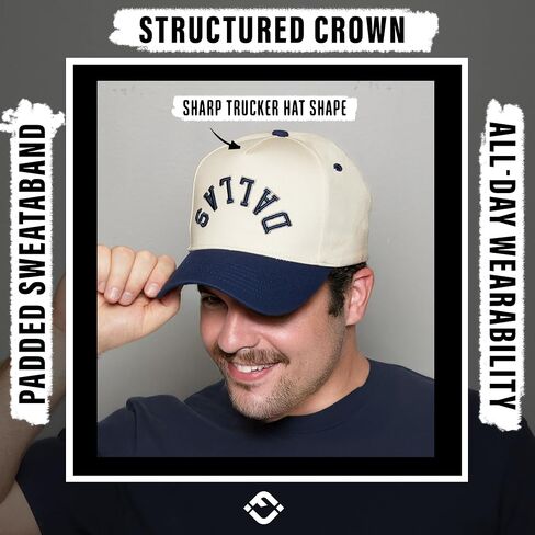 Funky Junque Upside Down City Trucker Hat for Men and Women – Unisex 3D Embroidered Gameday Baseball Cap, Retro Snapback Hats in Saudi Arabia