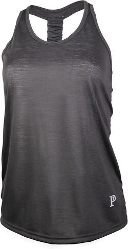 Moisture Wicking Poly-Rayon Racer Back Yoga Tank Top, Black, Small in Saudi Arabia
