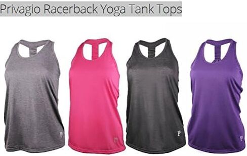 Moisture Wicking Poly-Rayon Racer Back Yoga Tank Top, Black, Small in Saudi Arabia
