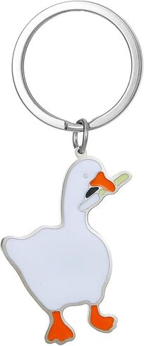 Cute Keychain Black Cat Funny Duck Goose Keychain Cute Gifts for Women Men Cool Stuff Funny Halloween Basket Gifts in Saudi Arabia