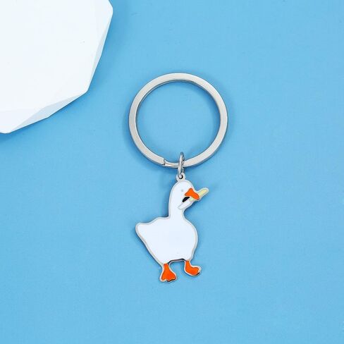 Cute Keychain Black Cat Funny Duck Goose Keychain Cute Gifts for Women Men Cool Stuff Funny Halloween Basket Gifts in Saudi Arabia