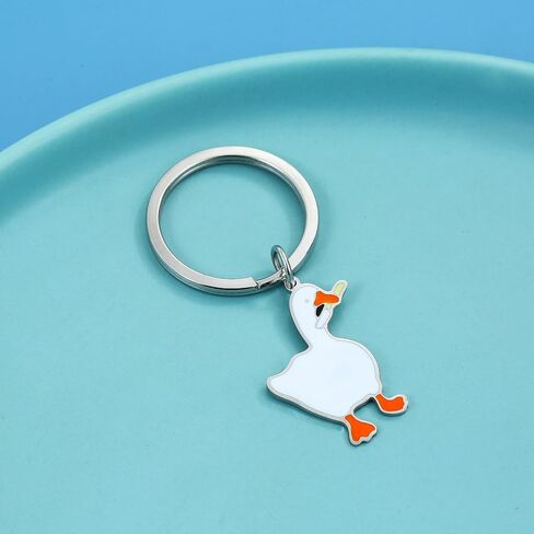 Cute Keychain Black Cat Funny Duck Goose Keychain Cute Gifts for Women Men Cool Stuff Funny Halloween Basket Gifts in Saudi Arabia