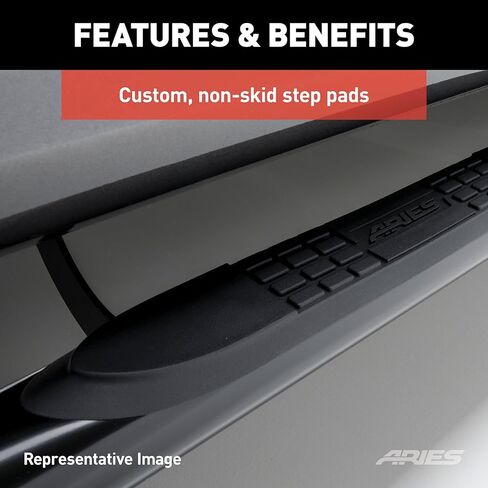 ARIES 203008-2 3-Inch Round Polished Stainless Steel Nerf Bars, No-Drill, Fits Select Ford F-150 in Saudi Arabia