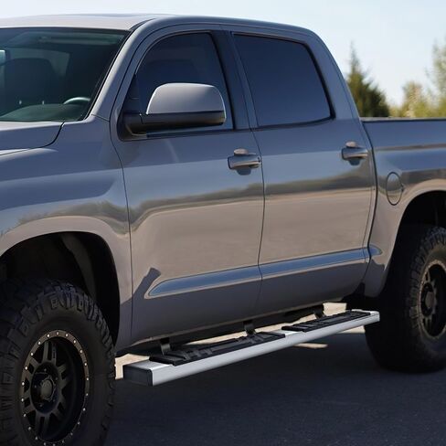 PM PRESTOR 6.5 "تشغيل لوحات توافق مع 2007-2021 Toyota Tundra Double Cab ، زوج من القضبان الجانبية من الفولاذ المقاوم للصدأ مع أقواس 6 أجزاء ، كروم مصقول/أسود in Saudi Arabia