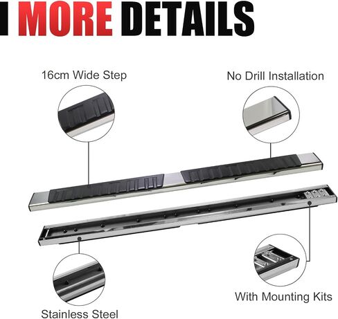 6 "لوحات تشغيل متوافقة مع 2009-2018 RAM 1500 Quad Cab 2019-2023 RAM 1500 Classic 4 Silver Silver Stainless Steel Severy Steps Nerf Bars Rails in Saudi Arabia