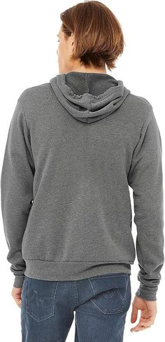 Bella+Canvas للجنسين Zip -up Poly -Cotton Fleece Hoodie - Deep Heather - XS in Saudi Arabia