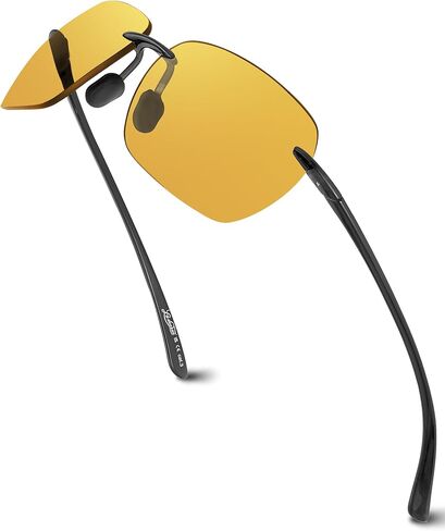 LADEESSE Sunglasses Men - Rimless Square Polarized Sunglasses - Lightweight TR90 Frame Sun Glasses with UV Protection in Saudi Arabia